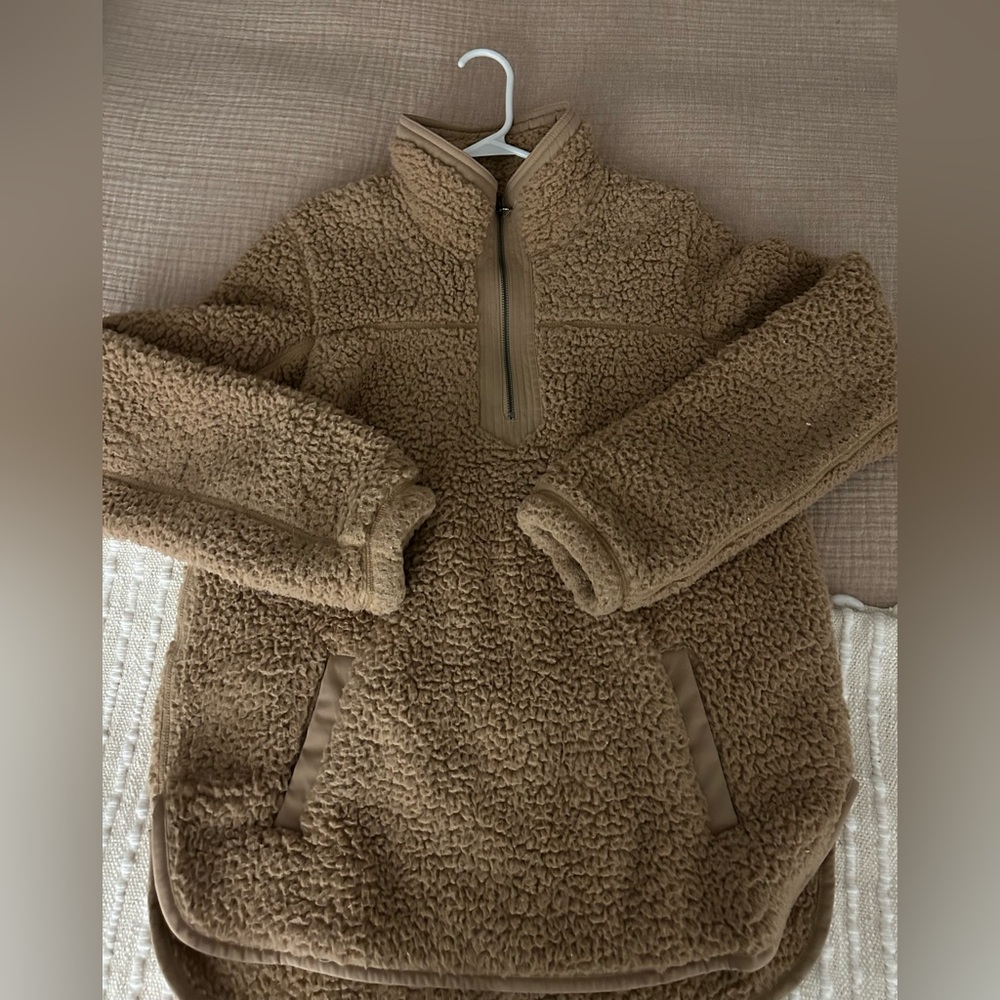 Abercrombie Sherpa quarter zip fleece